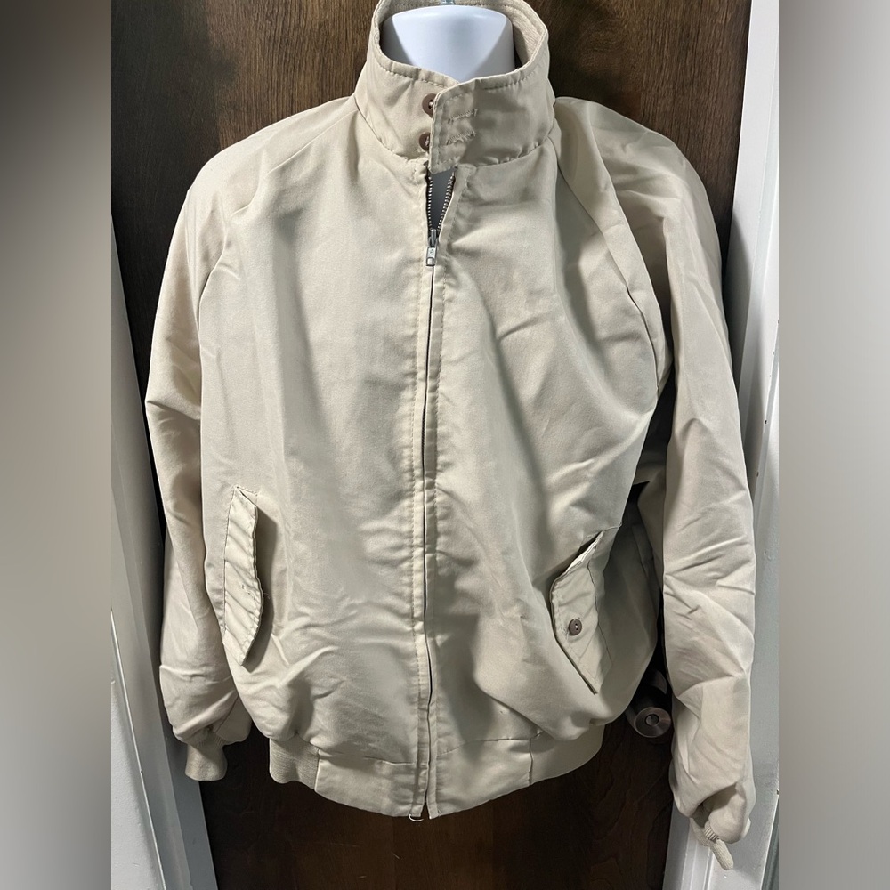Saddlebrook Bomber Jacket Large Pockets Khaki Usa… - image 1